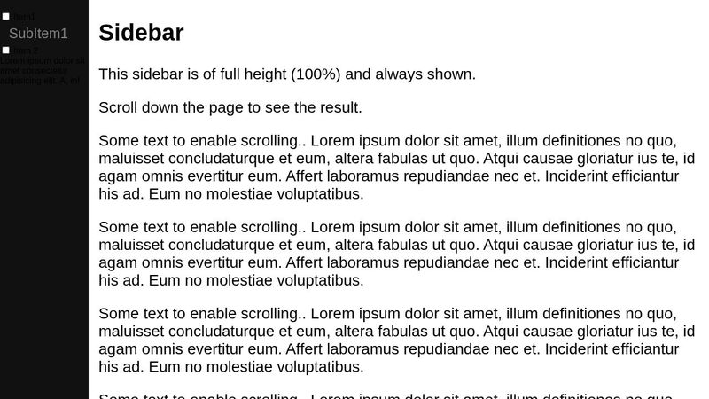 Fixed Sidebar HTML-CSS