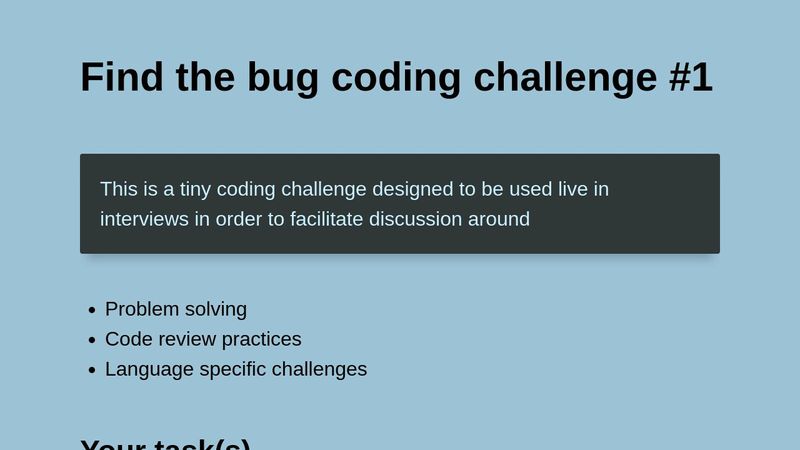 Find the bug coding challenge #1