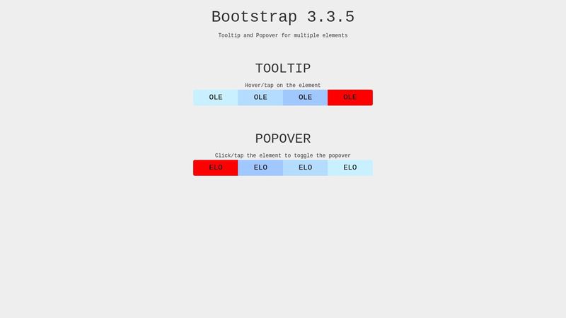 Bootstrap setting for tooltip and popover