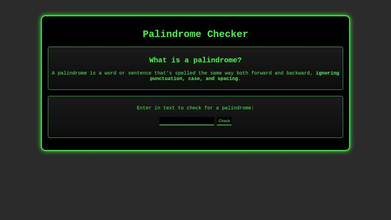 Palindrome Checker (freeCodeCamp)