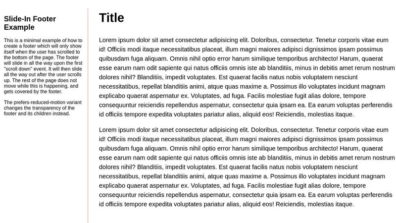 Accessible Slide-In Footer Example