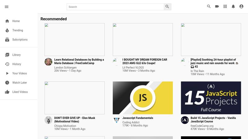 responsive you tube clone