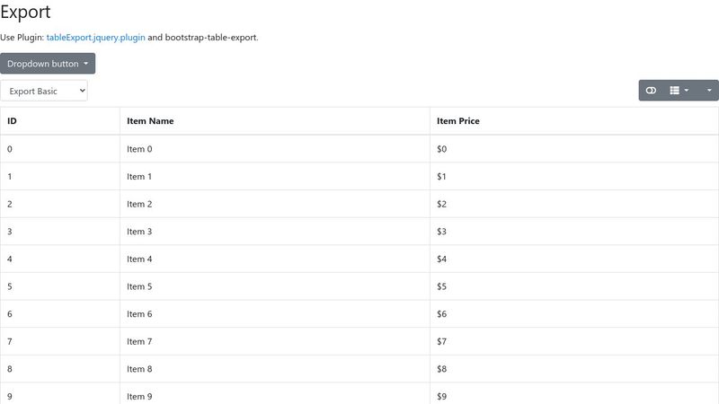 bootstrap-table Export ext with Bootstrap 4