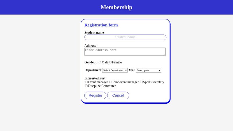 CodePen - Registration Form