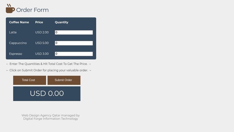 Coffee Order Form by Adnan Qaiser