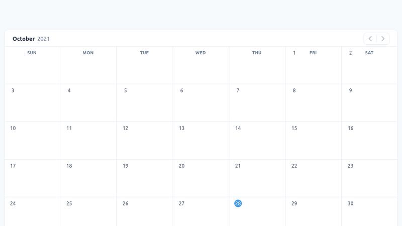 Calendar UI with TailwindCSS and AlpineJS