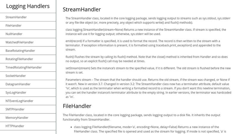 Python Logging Handlers
