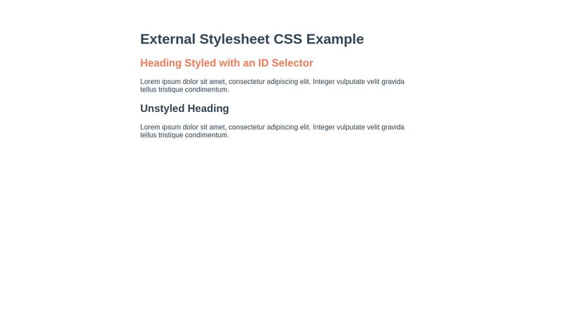 External Stylesheet CSS Example