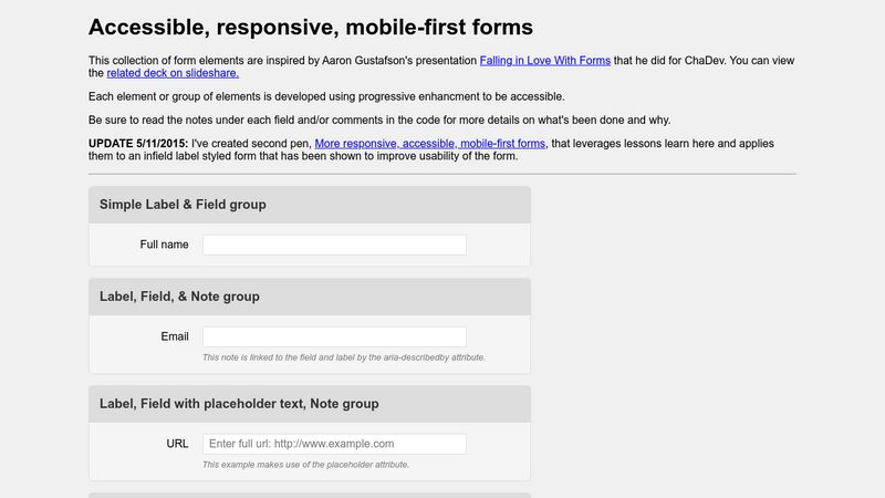 Accessible, responsive, mobile-first forms