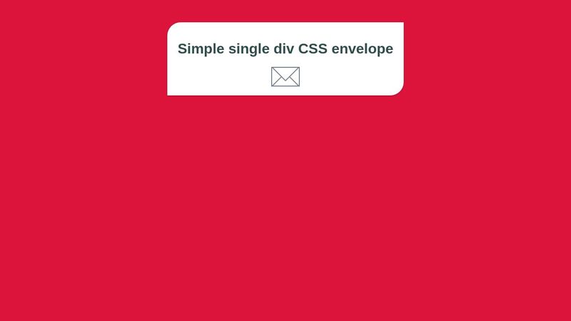 Simple single div css envelope challenge