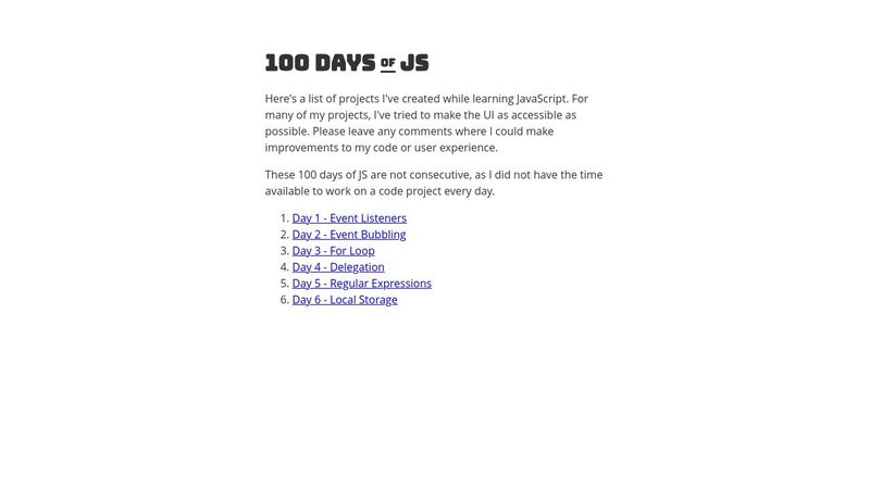 100 Days of JS