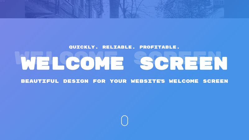 welcome screen design