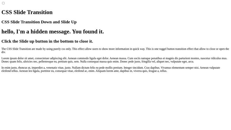 Pure css transition slide down