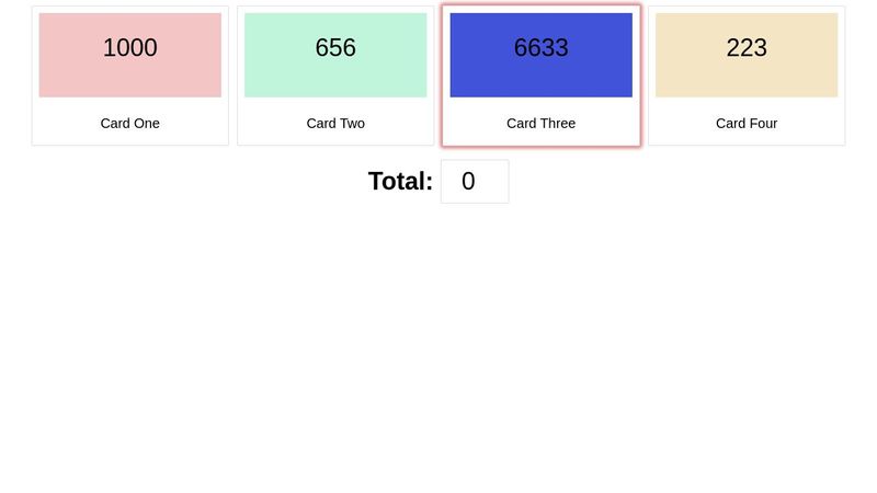 Card select JS