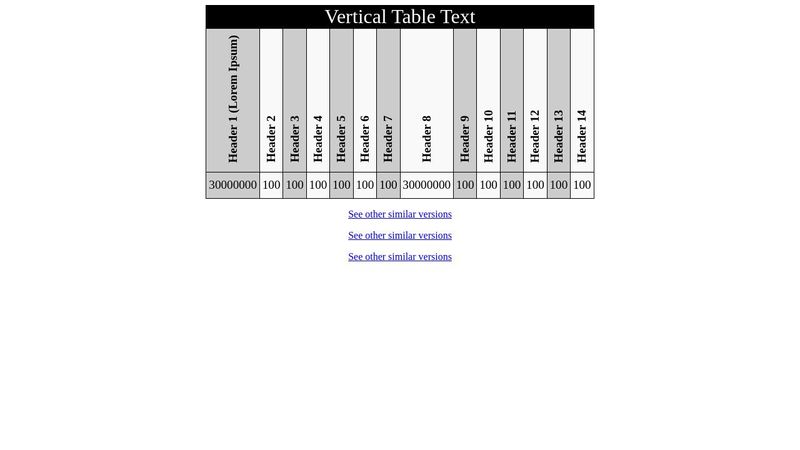 Vertical text in table