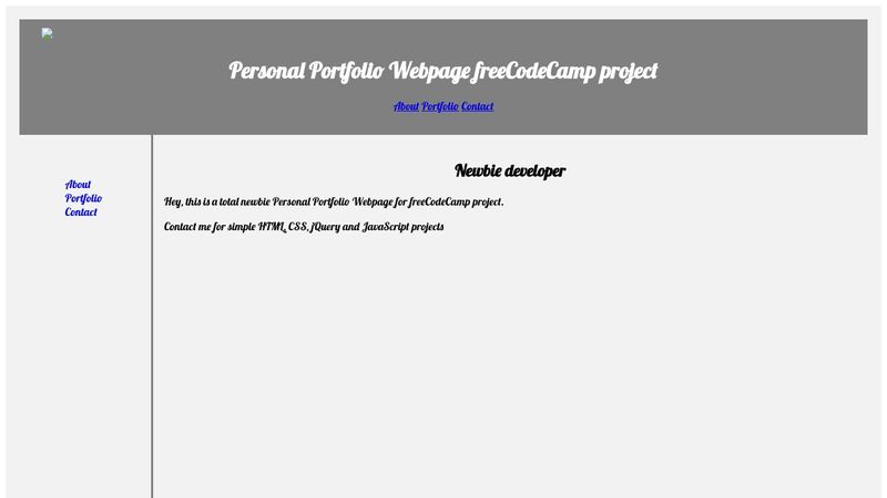 Build a Personal Portfolio Webpage FreeCodeCamp project