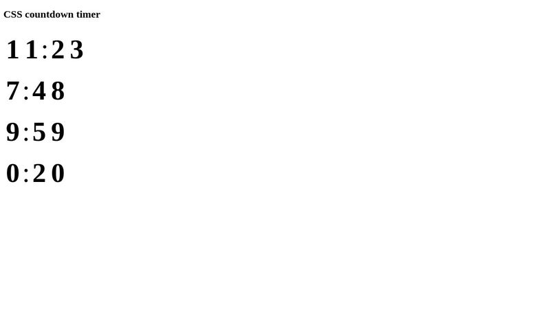 css countdown timer