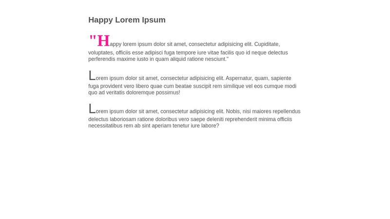 ::first-letter در CSS مثال