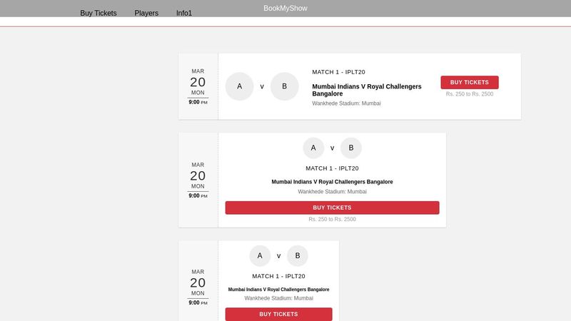 Responsive Tickets with vertically aligned middle content