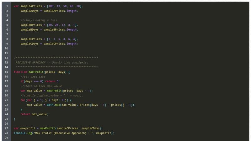 Buy / Sell Stock - Javascript