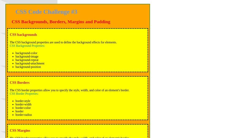CSS code challenge #3