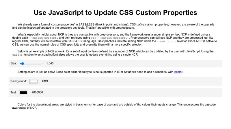 CSS Custom Properties