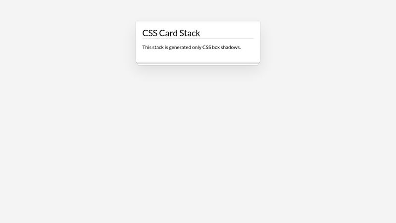 CSS Only Card Stack