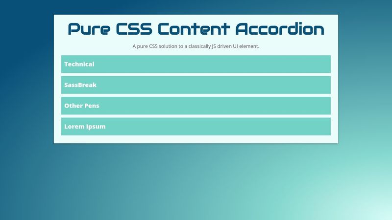 Pure CSS Content Accordion