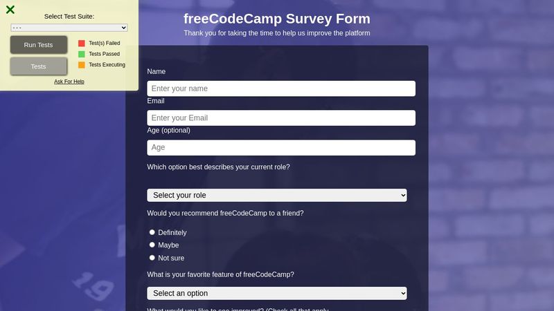 survey form freecodecamp