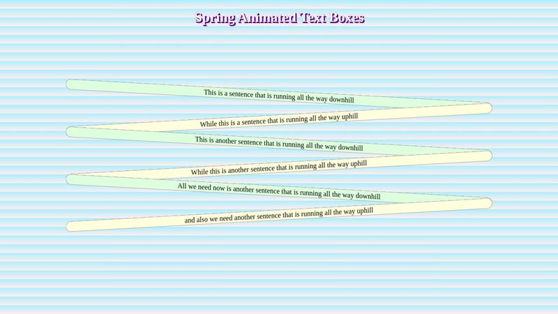 Spring Animated Text Boxes