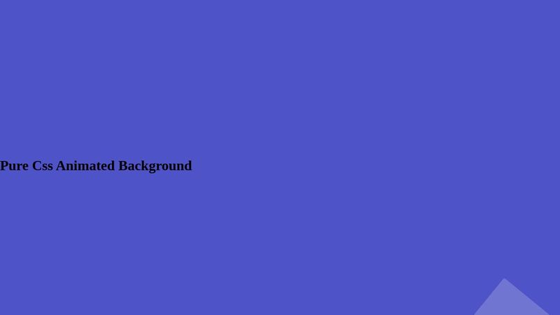 Pure Css Animated Background