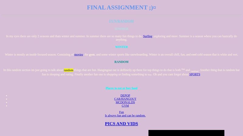 Final HTML ASSIGNMENT