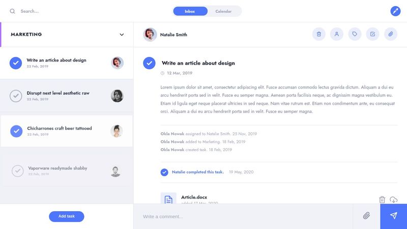 Task Manager UI with CSS Grid
