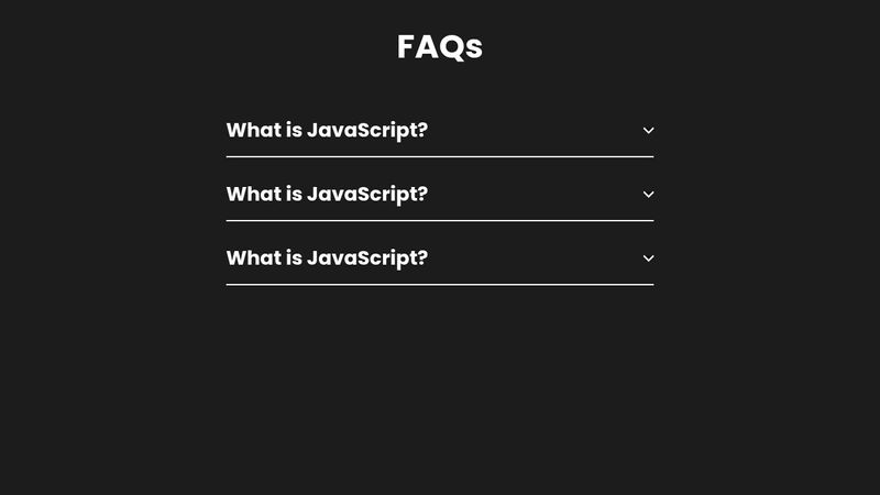 FAQ accordion using HTML CSS JavaScript