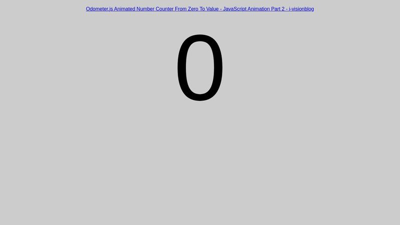 Odometer.js Animated Number Counter From Zero To Value - JavaScript ...