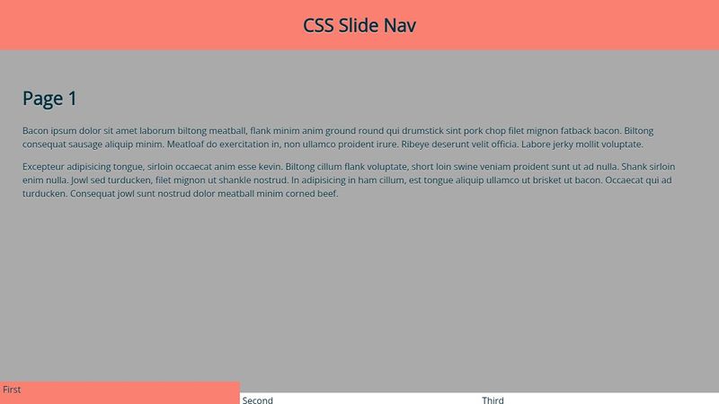 CSS only Sliding Page Demo
