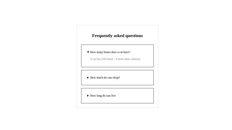 FAQ component - React template