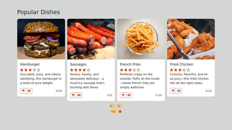 Bootstrap Food list Carousel