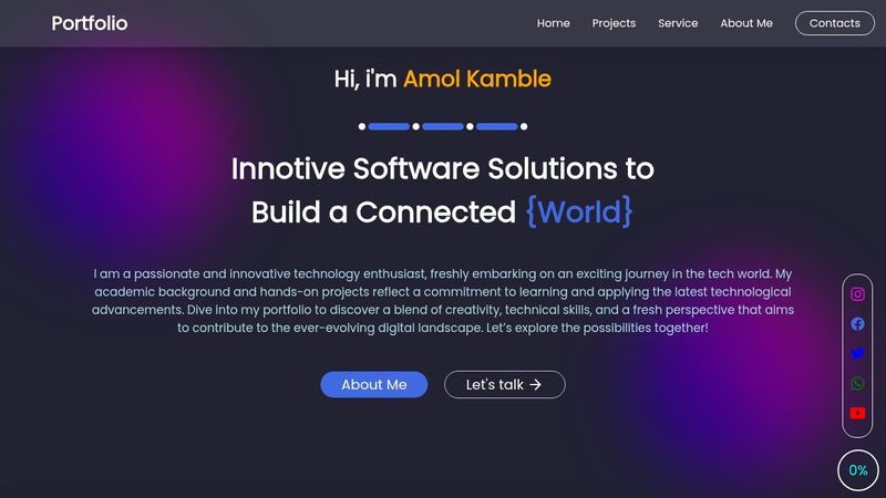 responsive personal portfolio with scroll animation