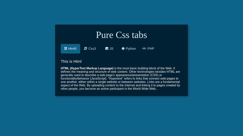 Pure CSS Tab Layout