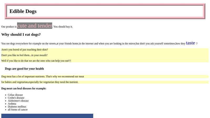 Edible Dogs -HTML and CSS Fundamentals