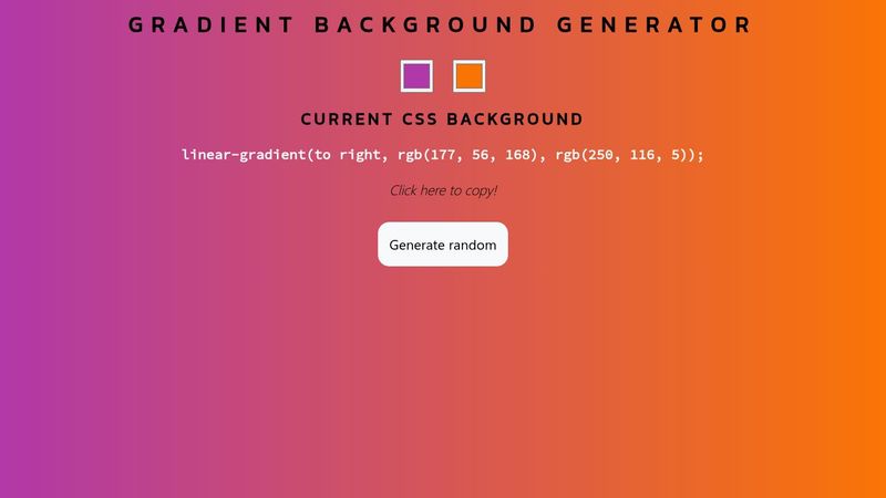 CSS gradient background generator