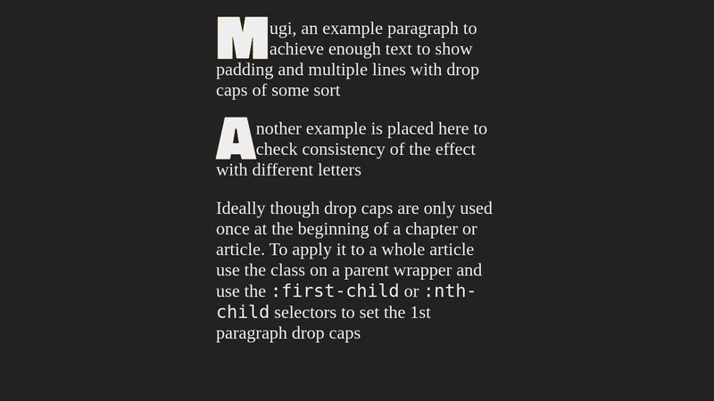 CSS drop cap transition