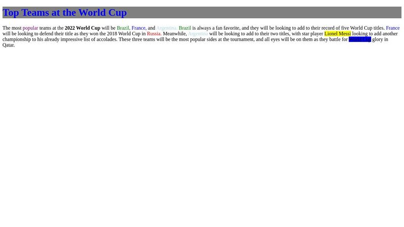 Adding Style to HTML