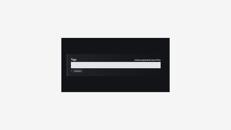 CodePen Tag Input