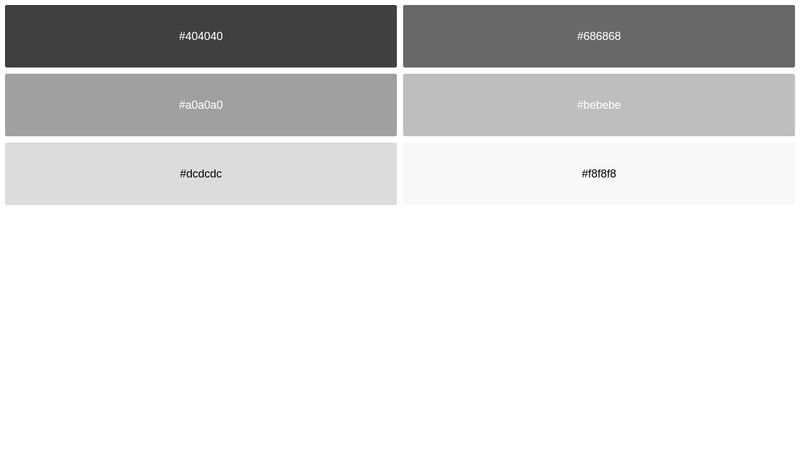 HTML Hex Colors gray shades