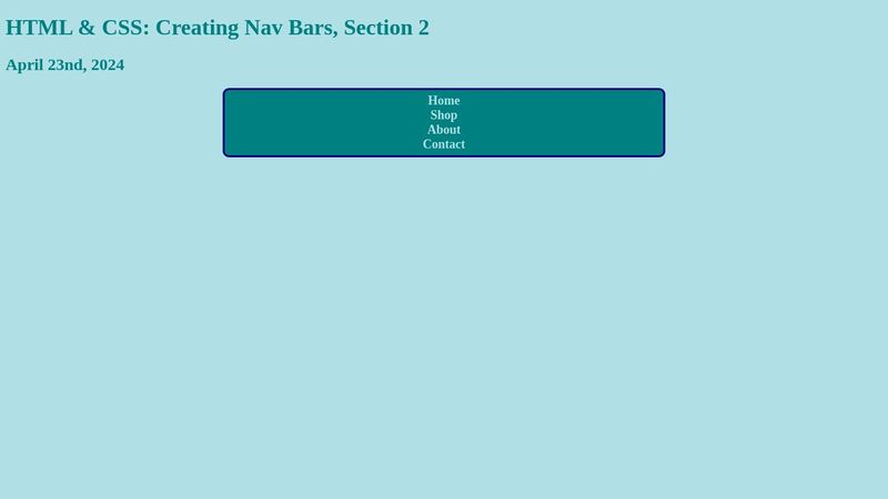 HTML & CSS: Creating Nav Bars, Section 2