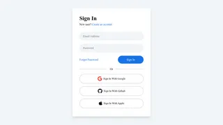 Sign In Form With Social Login Buttons