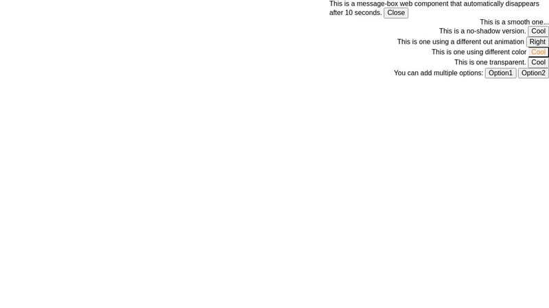 Message Box - Web Component