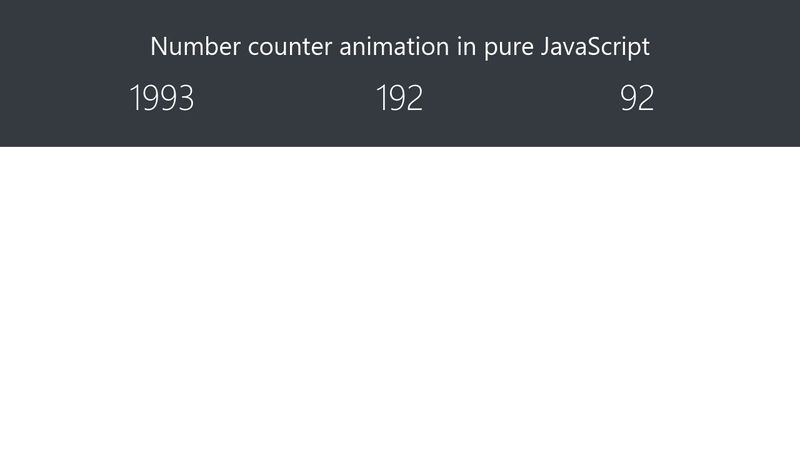 Number counter animation in pure JavaScript